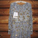 Mac Duggal  5533 Platinum Embellished High Neck Long Sleeve A Line Gown Dress Photo 11