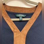 Ralph Lauren Lauren  Navy and Brown V-Neck Tunic Small Photo 3