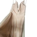 AMSALE Blush Pink Sweetheart Neckline Hourglass Chiffon Strap Maxi Dress Size 6 Photo 4