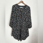 Veronica Beard  Floral Print Pintuck Pleated August Silk Ruched long sleeve Dress Photo 2