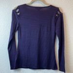 Rock & Republic π Heather Purple V Neck Crisscross Detail Long Sleeve Shirt A-75 Photo 5