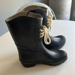 Nomad  Lace-Up Detail Rubber Rain Boots - KellyB, Black, Size 7, NWOT Photo 2