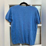 Vintage Jenny Floral Embroidery Beaded Blue Button Down Cardigan Sweater Size XL Photo 1