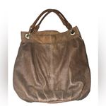 Coldwater Creek Vintage Leather Tote Satchel Purse Tan Brown Hobo Bag, Brass Hardware Photo 1