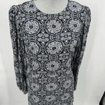 NWT Boden Grey Crew Neck Print Mini Dress Size 8L Black Photo 2