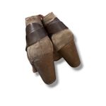 Carlos Santana Harvest Faux Suede Ankle Boots 8.5 Taupe Block Heel Buckle Fall Photo 3