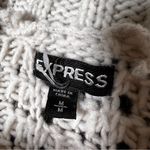 EXPRESS  Cream Wool Blend Loose Knit 3/4 Sleeve Open Front Cardigan Sweater Photo 7