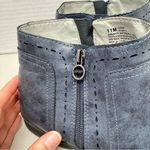 JSport Memory Foam Blue Faux Leather Ankle Boots Women’s 11 Comfort Shoes Flats Photo 1