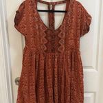 Free People Sundown Babydoll Short Mini Dress Orange Size Medium with pockets! Photo 0