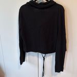 Ralph Lauren women’s active sweater black ruched cowl neck size large with butto Photo 3