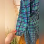 Lanz Originals Tartan Plaid Flannel Dress Size 10 VINTAGE 1980's Blue Photo 8