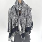 SKY Cashmere Pashmina Scarf Black White Paisley Embellished Sparkle Formal Photo 2