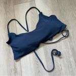 Summersalt The Maternity Ribbed Voyager Bikini Top Blue (Size 8) Photo 1