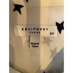 Equipment  Shirt Women Small White Black Star Silk Slim Signature Button Down Photo 8