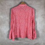 Michael Kors  Printed Smocked Bell Sleeve Top, Sea Coral NEW MEDIUM Photo 6