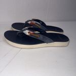 Sperry Women's Seafish Leather Flip Flop Sandals Blue Plaid Nautical Shoes Sz 7 Photo 5