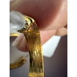 Monet Vtg  Hoop Earrings Gold Tone Small Flat Fat Chunky Pierced Designer Twist Photo 3