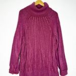 Free People Big City Turtleneck Mulberry Women's Ribbed Turtleneck Sweater Small Photo 2