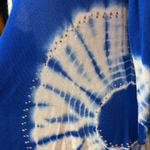 Beldini Tie Dye Tunic Top Rhinestone‎ Embellished Long Sleeve Blue M NEW Size M Photo 2