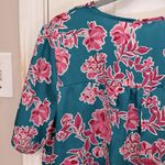 Entro Short Sleeve Silky Floral Blouse Photo 7