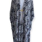 Scoop women’s xs/s animal print‎ kimono Black Photo 1