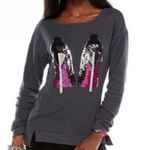 Juicy Couture Vintage Sequins Pump High Heels Gray Long Sleeve Sweater Photo 0