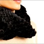 International concepts INC Black Twisted Heart Faux Fur Cowl Loop Scarf Photo 1