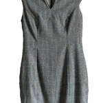 Neiman Marcus Neiman‎ Marcus Women's Gray Plaid Stretch Cap Sleeve Sheath Dress Size Large Photo 0