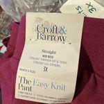 Croft & Barrow Plus Size Straight Mid Rise The Easy Knit Pant Berry 3X NEW Photo 2