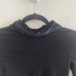 Cosabella  Black Long Sleeve Mesh Velvet Accent Bodysuit Size Medium Photo 5