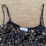 Black Floral Cropped Cross In The Back Top Size XS Photo 2