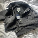 Forever 21 Brand New Black Denim Distressed Cropped Jacket Photo 1