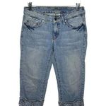 Apt. 9   Light Wash Embellished Capri Jean Pants Women's Size 4Petite Photo 0