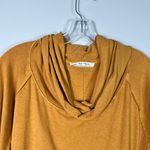 Free People Golden Yellow Cowl Neck Long Sleeve Oversized Top Medium M Autumn Photo 2