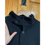 Eskandar Black Wool Cashmere Cocoon Coat Button Front Made in England Size 1 Photo 3