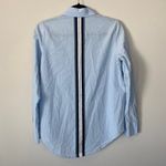 Athleta  Chambray Marinwood Stripe Poplin Blue Shirt Photo 3