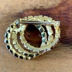 Vintage Rhinestone Red White And Blue Patriotic Tri Circle Pendant Photo 2