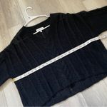 Bella Dahl Sweater mohair wool v neck cable knit womens Black (medium) boxy crop Photo 2