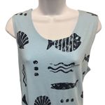 Arli Womens Blue Fish Seashells Print Maxi Dress M Puerto Vallarta Mexico Size M Photo 2