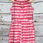 New York & Company NWT Size XL Pink & White Tie Dye One Piece Shorts Romper Photo 0