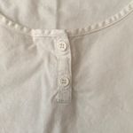 Women’s M White Sleeveless Top Basics Tank Top Henley Buttons Size Medium Photo 3