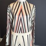 Women’s Long Sleeve Printed Casual Maxi Dress with Pleated Skirt Size M Size M Photo 3