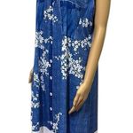 Blue and White Sleeveless Lagenlook Tee Shirt Dress or Coverup Womens XL Photo 2