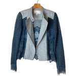 Chelsea And Walker Jacket Women 4 Blue Crochet Lace Mario Denim Jacket Preppy Photo 4