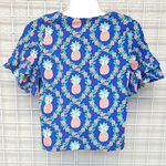 Crown & Ivy New With Tags  Ruffle Sleeve V-Neck Tee Size Petite M Photo 3