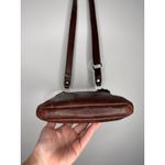 Y2K Lip Pell Italy Brown Genuine Leather Crossbody Bag Messenger Style Photo 9