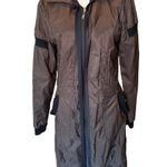 NWT Lillian H Brown Black Trench Coat Full Zip, size 42 Photo 1