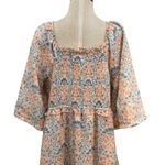 Ivy City Co. Nora Maxi Dress Floral Print Smocked Orange Blue Plus Size 1X Photo 12