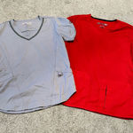 Grey's Anatomy  barco active impact scrub top‎ bundle size small red and gray Photo 0