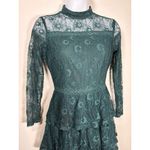 Holiday Green Lace Ruffled Long Sleeve Mini Dress Size XS Christmas Party Photo 1